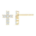 thumbnail image 2 of 0.31 CT. T.W. Round Cut Cross Diamond Stud Earrings in 14K Gold, 2 of 6