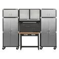 thumbnail image 1 of Seville Classics UltraHD 7-Piece Steel Garage Cabinet Storage Set With Pegboard Workbench, 10' Wide, 1 of 3