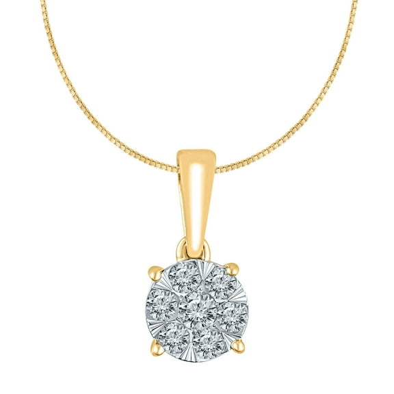 0.23 CT. T.W. Round Cut Diamond Pendant Necklace in 14K Gold