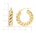 thumbnail image 3 of Twisted Tube Hoop Earrings in 14K Gold, 3 of 5