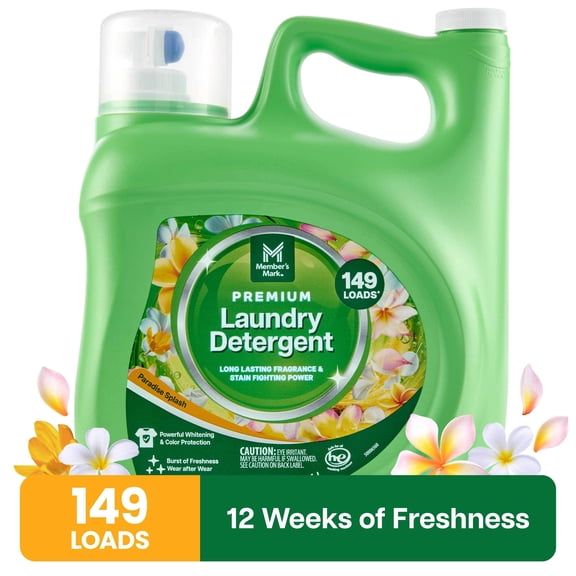 Member's Mark Premium Laundry Detergent, Paradise Splash, 149 loads, 200 fl. oz.