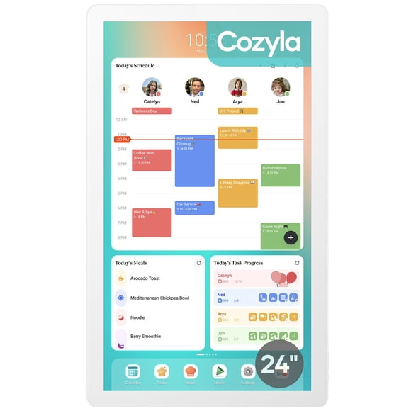 Cozyla 24" Digital Calendar, Family Hub & Planner Bundle