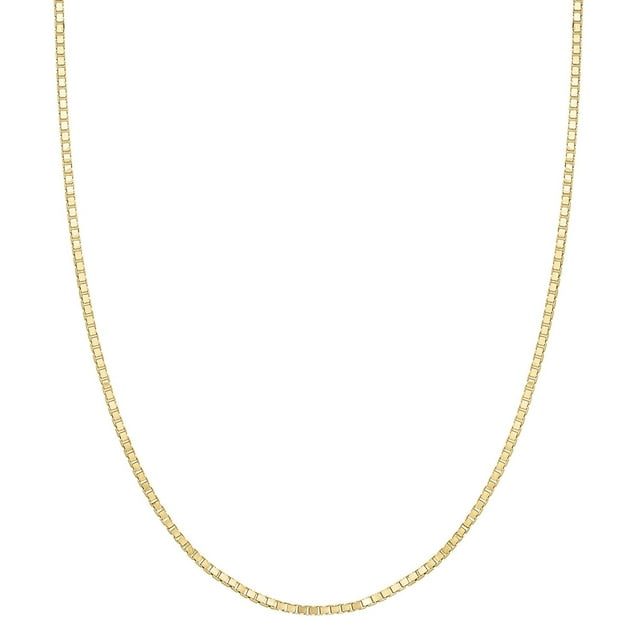 Adjustable Box Link Chain Necklace in 14K Gold, .85mm