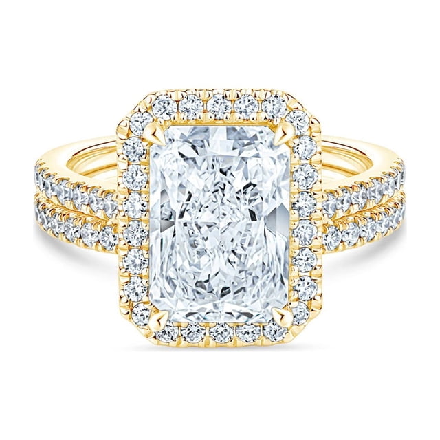 3.60 CT.T.W. Radiant Cut Lab Grown Diamond Bridal Set in 18K Gold
