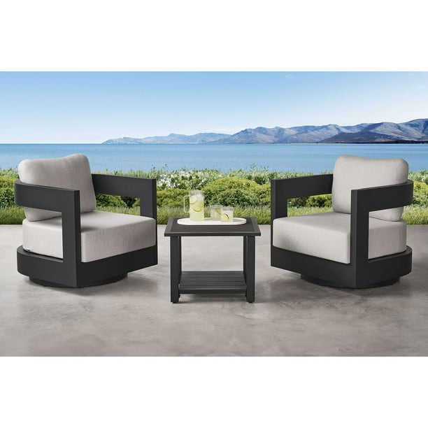 Member's Mark Palmero Swivel Chair Set with Sunbrella Fabric, 3pc