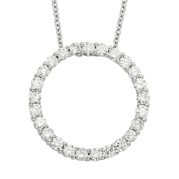 1.00 CT. T.W. Round Cut Circle Diamond Pendant Necklace in 14K Gold