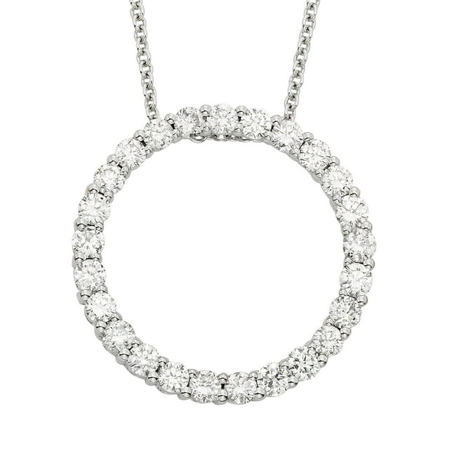 1.00 CT. T.W. Round Cut Circle Diamond Pendant Necklace in 14K Gold
