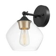thumbnail image 1 of Globe Electric Harrow 1-Light Wall Sconce in Matte Black with Vintage Light Bulb, 1 of 8