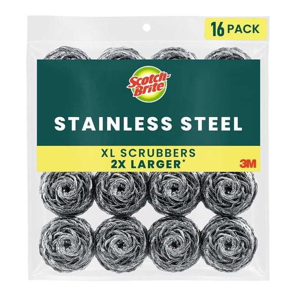 Scotch-Brite Stainless Steel Extra Large Scrubbers,16 ct.