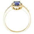 thumbnail image 4 of Oval Cut Gemstone and 0.15 CT. T.W. Halo Diamond Ring in 14K Gold, 4 of 6