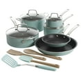thumbnail image 3 of Martha Stewart 14-Piece Nonstick Aluminum Cookware Set (Assorted Colors), 3 of 15