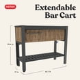 thumbnail image 4 of Keter Extendable Resin Outdoor Party Table Bar Cart, Pine, 4 of 16