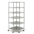 thumbnail image 1 of Seville Classics NSF Heavy-Duty Steel 6 Level Corner Shelf, 28" L x 28" W x 75.5" H, 1 of 8