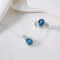 thumbnail image 5 of Treated London Blue Topaz & Halo Diamond Ring in 14K Gold, 5 of 5