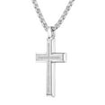 thumbnail image 2 of .20 CT. T.W. Round Cut Diamond Cross Pendant Necklace in Stainless Steel, 2 of 5
