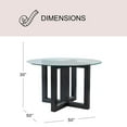 thumbnail image 4 of Sylvie Glass Top Dining Table with Wood Base, 4 of 6