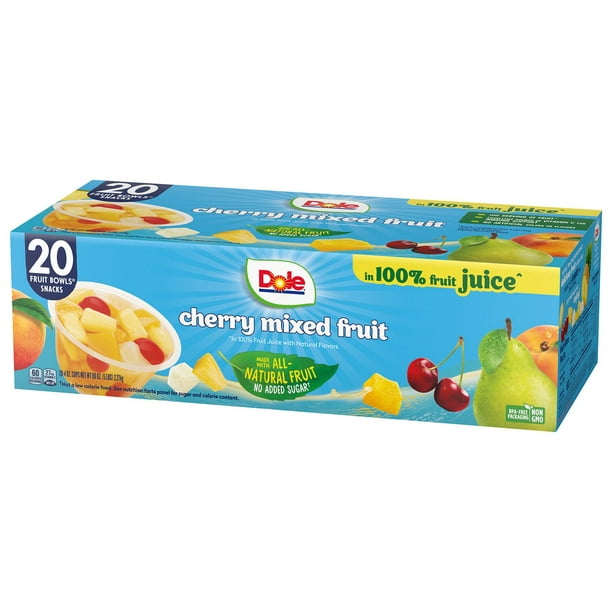 Dole Fruit Bowls Cherry Mixed Fruit in 100% Juice 4 oz., 20 pk