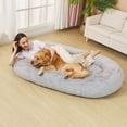 thumbnail image 1 of Fond + Found Large Cozy Plush Human Dog Bed, 68" x 38" x 10", 1 of 10