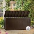 thumbnail image 5 of Keter Samoa 70 Gal. Resin Deck Box Large Outdoor Storage, Brown, 5 of 14