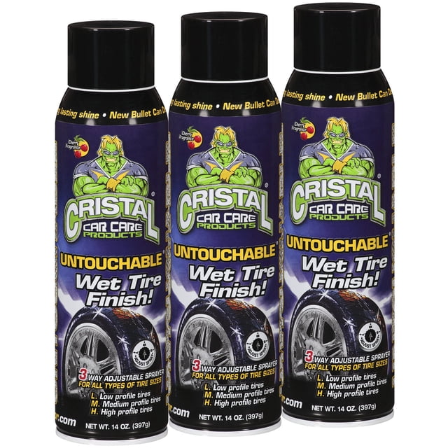 Cristal Car Care Products Wet Tire Finish! - 3 pk.