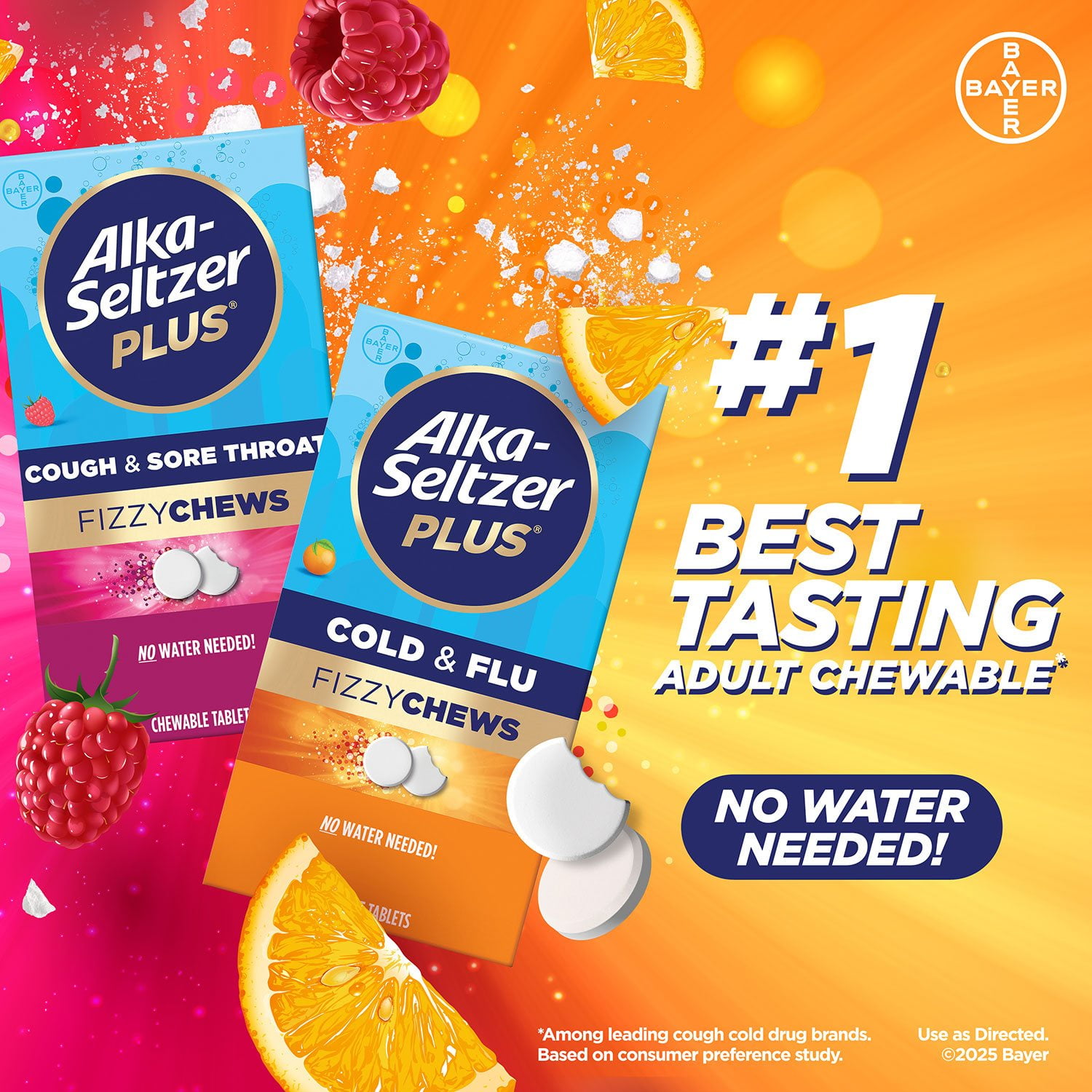 アザレ　ピュアコールファイブ Alka-Seltzer Plus Cold & Flu Fizzy Chews, Orange Flavor, 48 ct