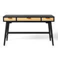 thumbnail image 8 of Member's Mark Enzo Writing Desk with 3 Rattan Storage Drawers, Black Finish, 8 of 9