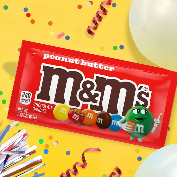 M&M'S Peanut Butter Milk Chocolate Candy, Full Size, 24 ct