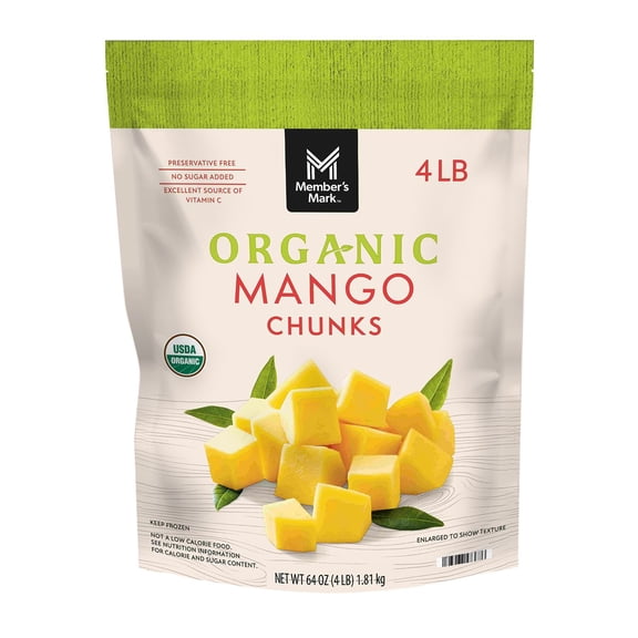 Member's Mark Organic Mango Chunks, Frozen, 4 lbs.