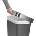 thumbnail image 6 of simplehuman 12-Gal Rectangular Step Can with Liner Pocket, Grey Plastic, 6 of 6