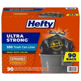 Hefty Ultra Strong Drawstring Trash Bags, Unscented 33 gal., 90 ct.