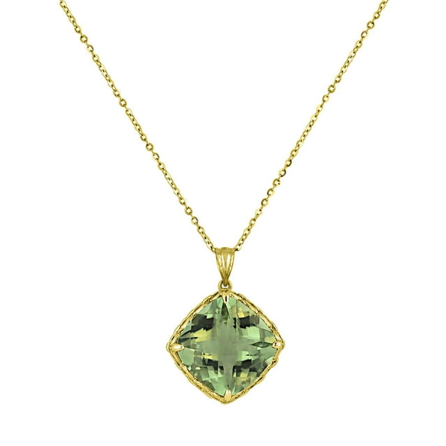 Solitaire Gemstone Pendant Necklace in 14K Gold