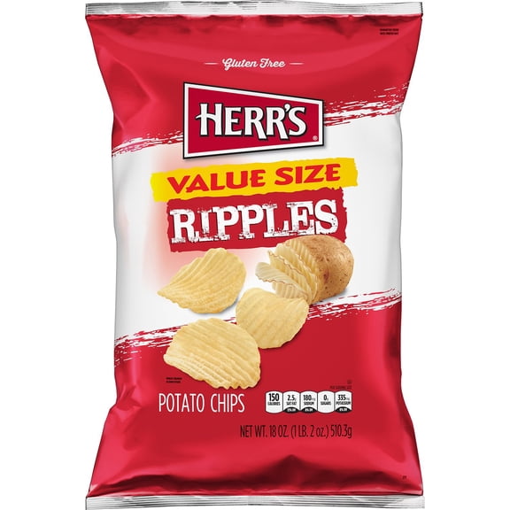 Herr's Ripples Potato Chips, 18 oz.