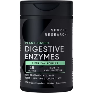 Sports Research Digestive Enzymes + Probiotic Vegan Supplement Capsules, 120 ct