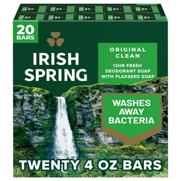 Irish Spring Bar Soap, Original  Clean, 4 oz., 20 ct.
