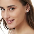 thumbnail image 5 of 1.00 C.T. TW Princess Cut Diamond Halo Stud Earrings in 14K Gold, 5 of 6