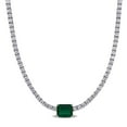 thumbnail image 1 of Lab Created Gemstone Tennis Necklace in Sterling Silver, 1 of 6