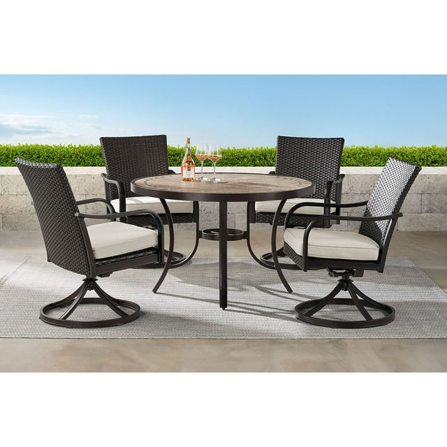 Member's Mark Heritage Round Dining Set with Sunbrella Fabric, 5pc