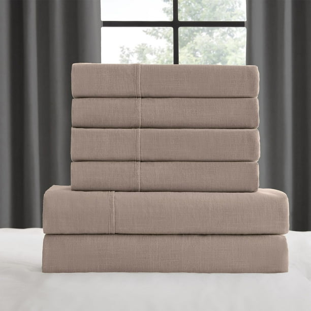 Member's Mark Washed Cotton Textured Sheet Set, Assorted Sizes
