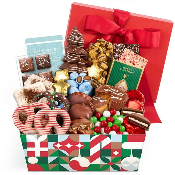 クリスマス セット 大量 A Gift Inside Holiday Handmade Chocolate Bliss Gift Basket