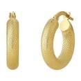 thumbnail image 3 of Diamond Cut Round Hoops in 14K Yellow Gold, 3 of 8