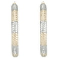 thumbnail image 3 of Diamond Cut Round Hoop Earrings in 14K Two Tone Gold, 3 of 5