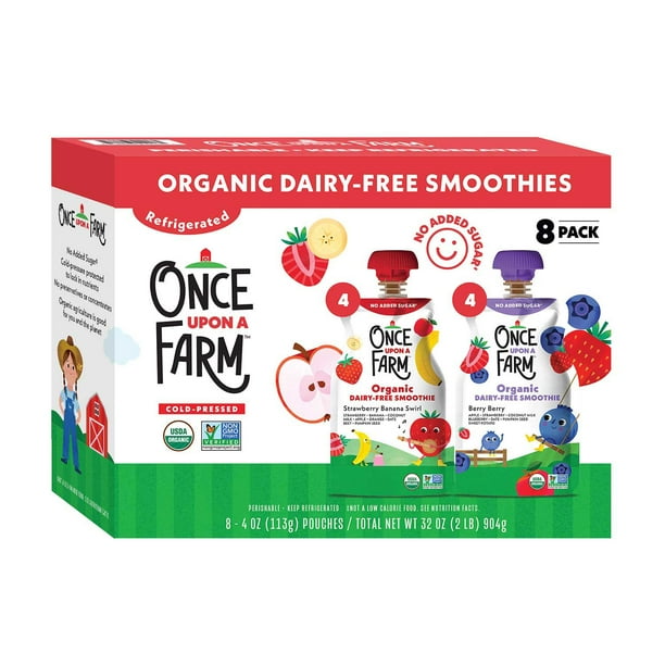 Once Upon A Farm Organic Dairy Free Smoothie Pouches ct - Main Image