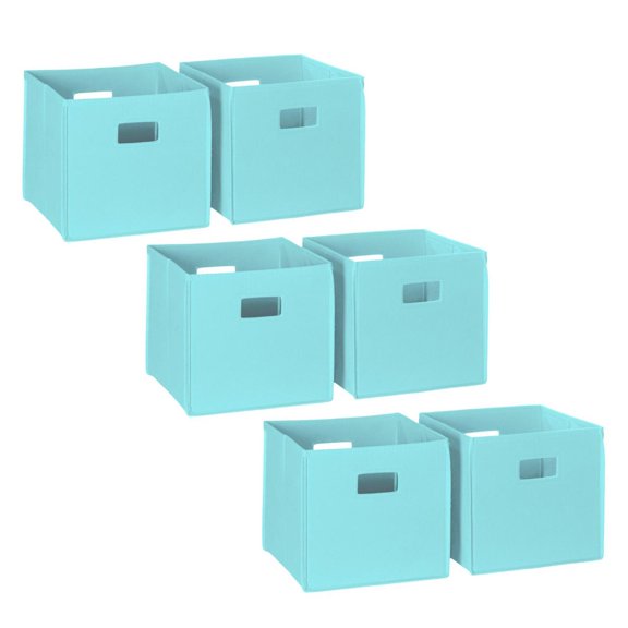 RiverRidge Folding Bins Cube Storage Cubbies, Set of 6 Playroom Organizers