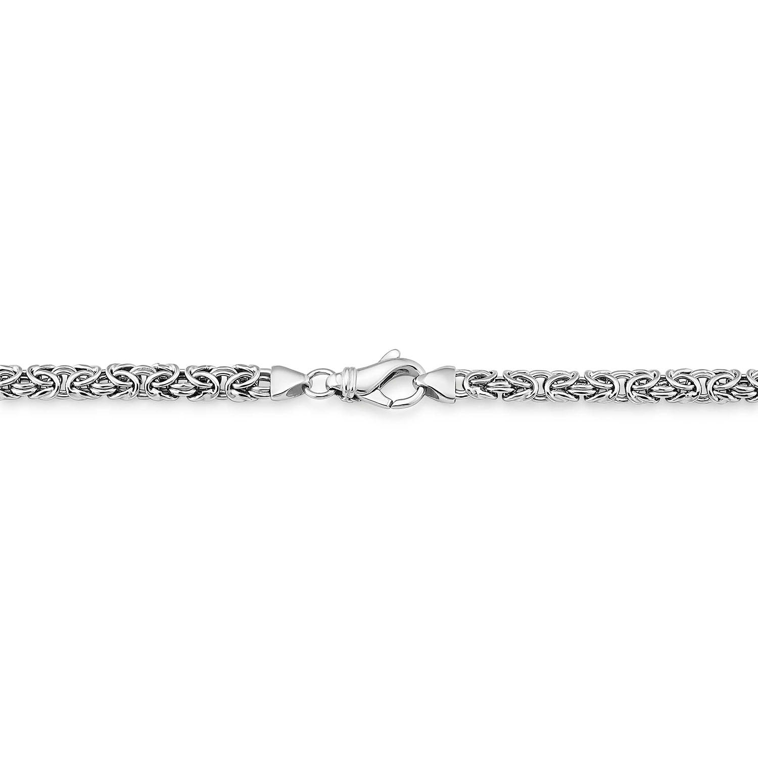 rhodium plated sterling silver 6.5mm byzantine bracelet - Samsclub.com