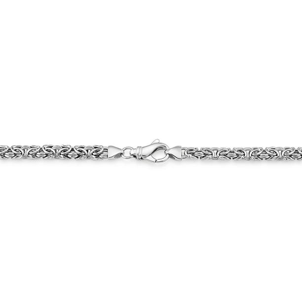 rhodium plated sterling silver 6.5mm byzantine bracelet - Samsclub.com