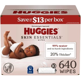 Huggies Skin Essentials Hypoallergenic Baby Wipes, 10 Flip-Top Packs, 640 ct.