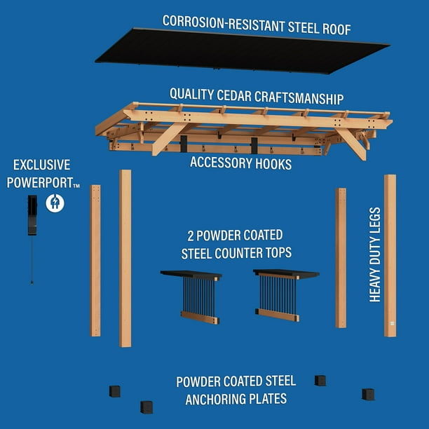 Backyard Discovery 12' x 6' XL Grill Gazebo with PowerPort