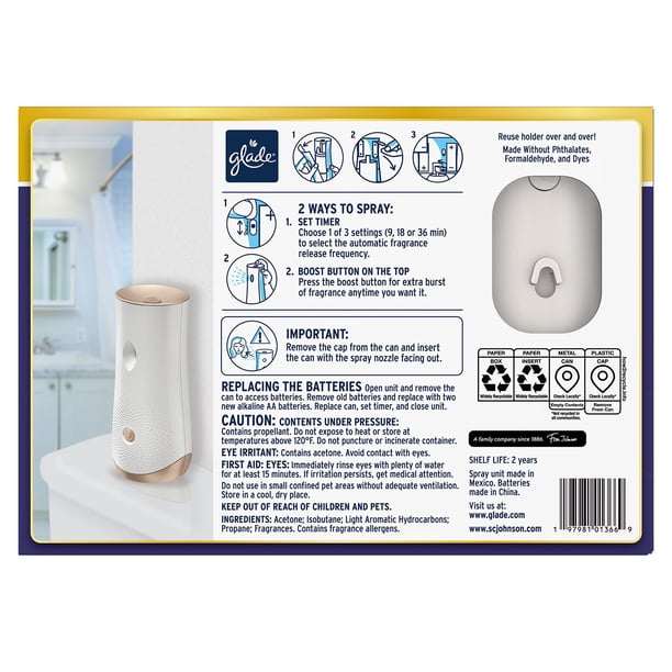Glade Automatic Spray Refill, Air Freshener, Fall Night Long, 1 Device + 3 Refills, 6.2 oz. each