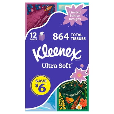 Kleenex Ultra Soft Facial Tissues, 12 boxes, 72 tissues/box