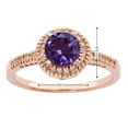 thumbnail image 3 of Round Cut Gemstone & 0.13 CT. T.W. Halo Diamond Ring in 14K Gold, 3 of 5